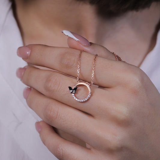 925 Ayar Gümüş Kelebek Kolye