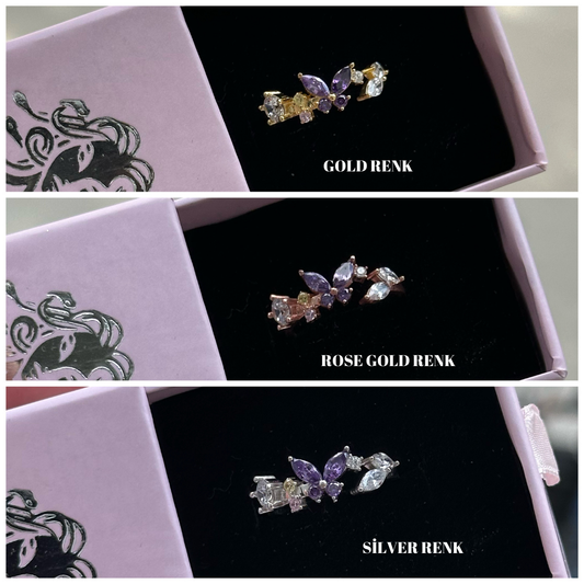 925 Ayar Gümüş Ametist Taşlı Baharın Kelebeği Yüzük