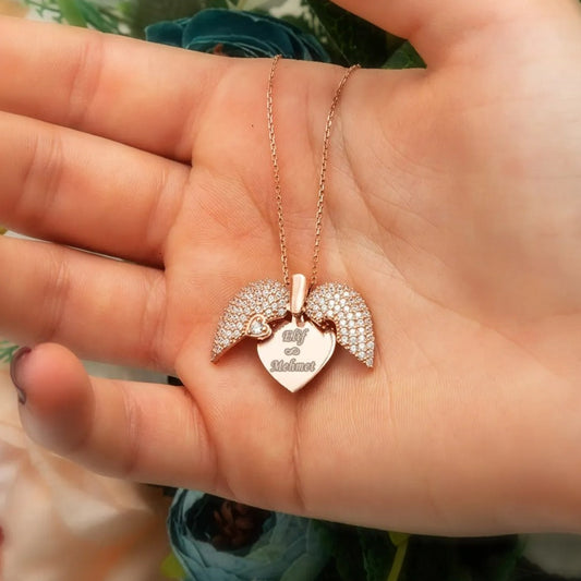 925 Ayar Gümüş Kişiye Özel İsimli Açılır Kalp Kolye