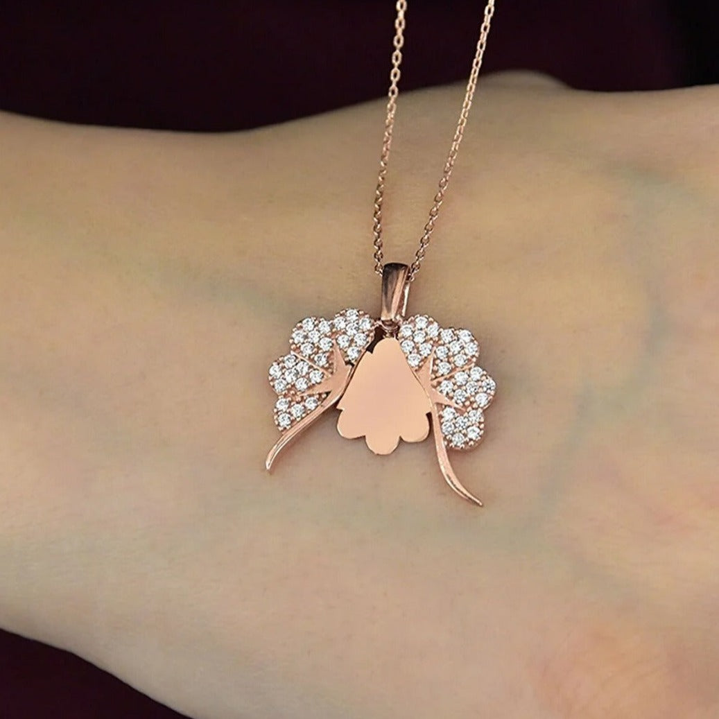 925 Ayar Gümüş Kişiye Özel İsimli Açılır Yonca Kolye