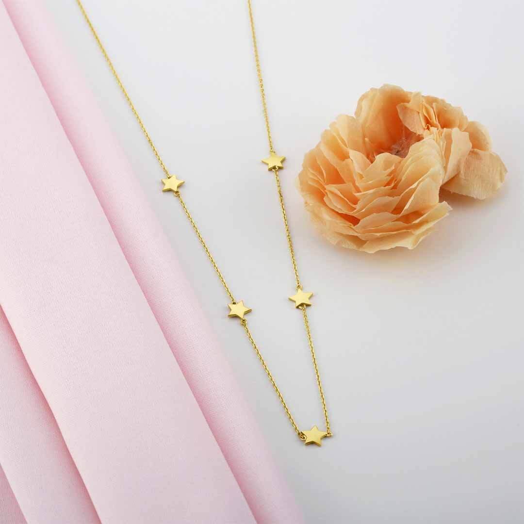 925 Ayar Gümüş Çoklu Yıldız Kolye