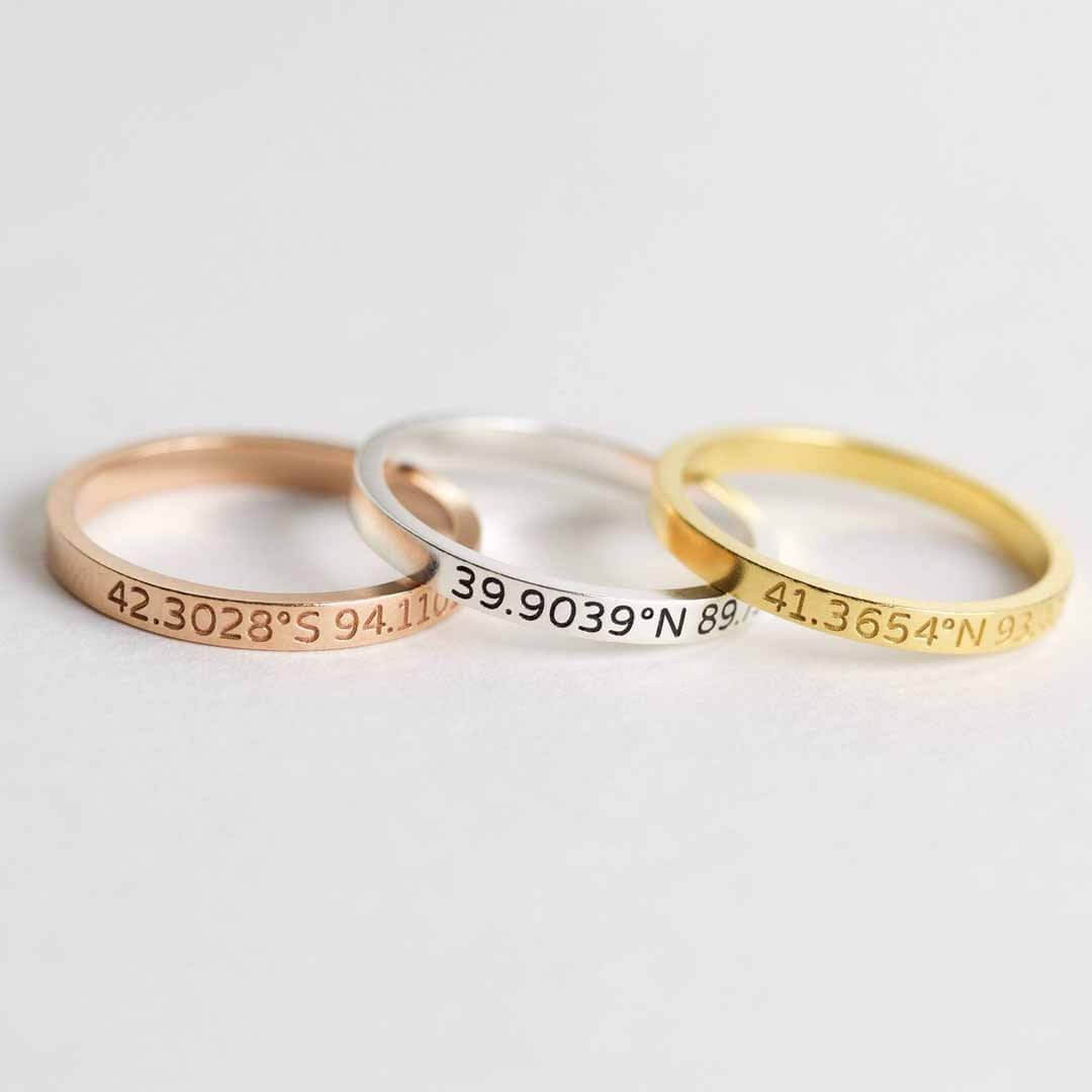 925 Ayar Gümüş Koordinat Yüzük