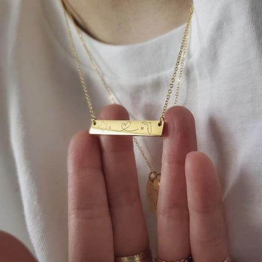 925 Ayar Gümüş Kişiye Özel Long Distance Kolye