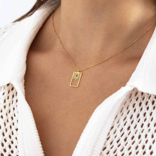 925 Ayar Gümüş Rising Sun | Güneş Kolye