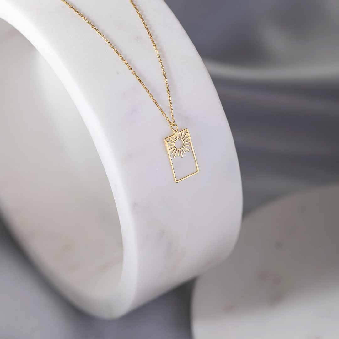 925 Ayar Gümüş Rising Sun | Güneş Kolye