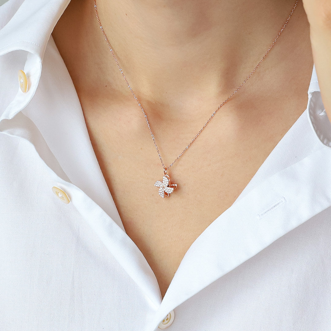 925 Ayar Gümüş Rüzgar Gülü Kolye