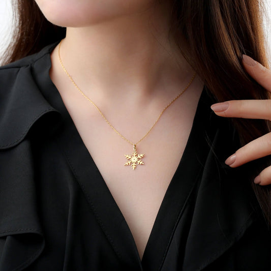 925 Ayar Gümüş Kar Tanesi Kolye