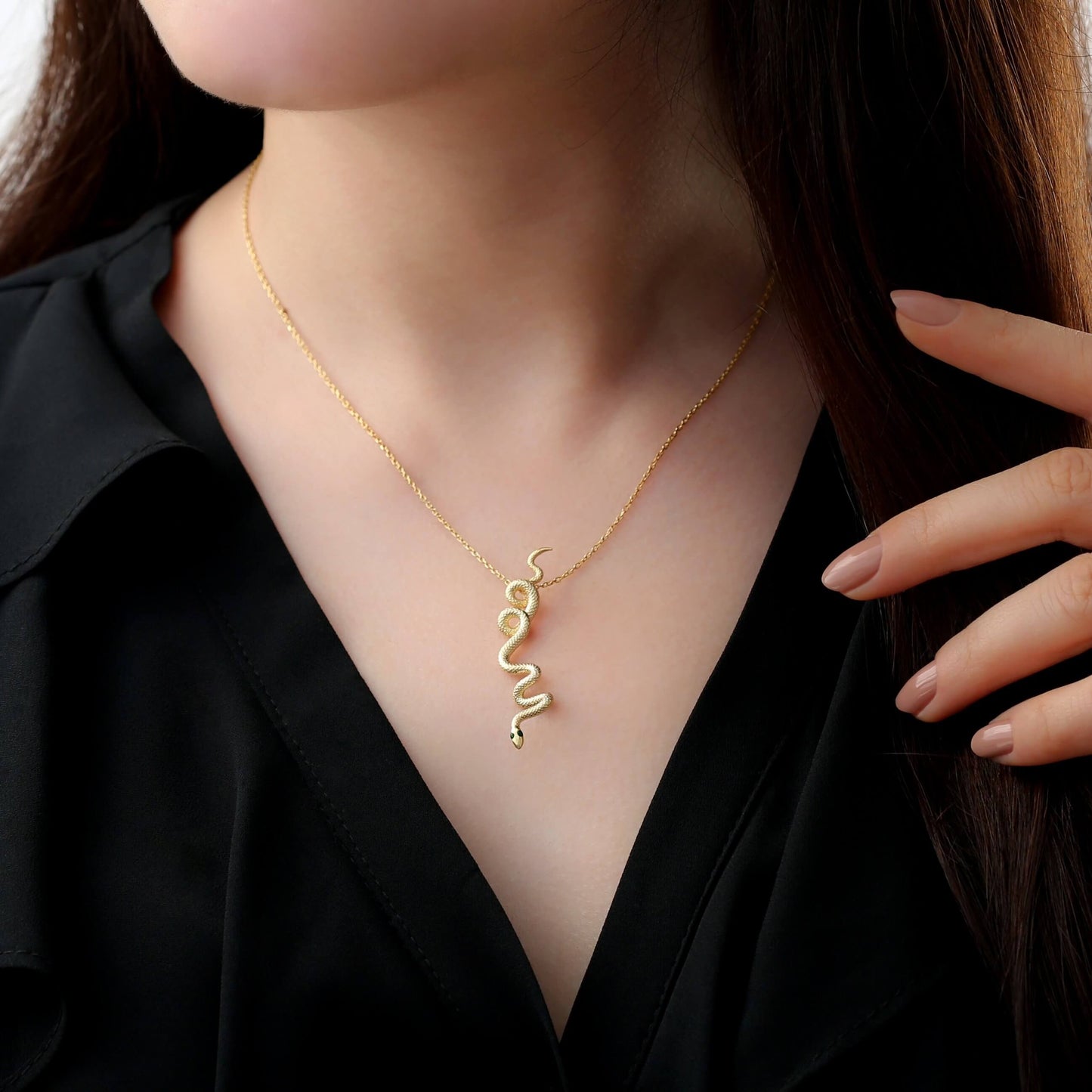 925 Ayar Gümüş Silver Snake | Yılan Kolye