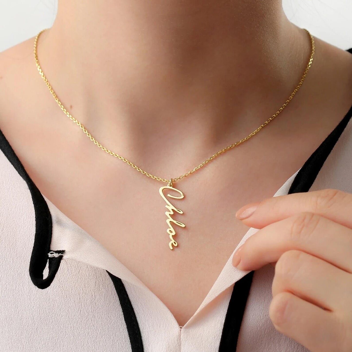 925 Ayar Gümüş Kişiye Özel El Yazısı İsim Yazılı Kolye