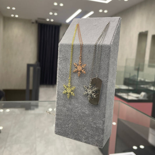 925 Ayar Gümüş Çift Kar Tanesi Kolye