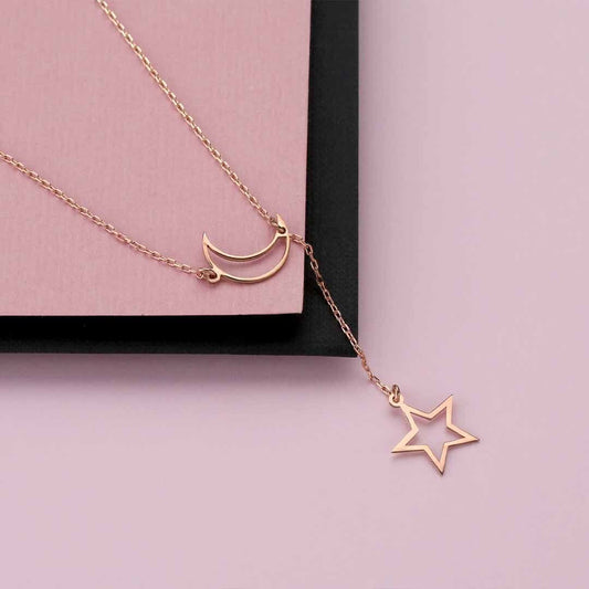 925 Ayar Gümüş Bliss | Ay Yıldız Kolye