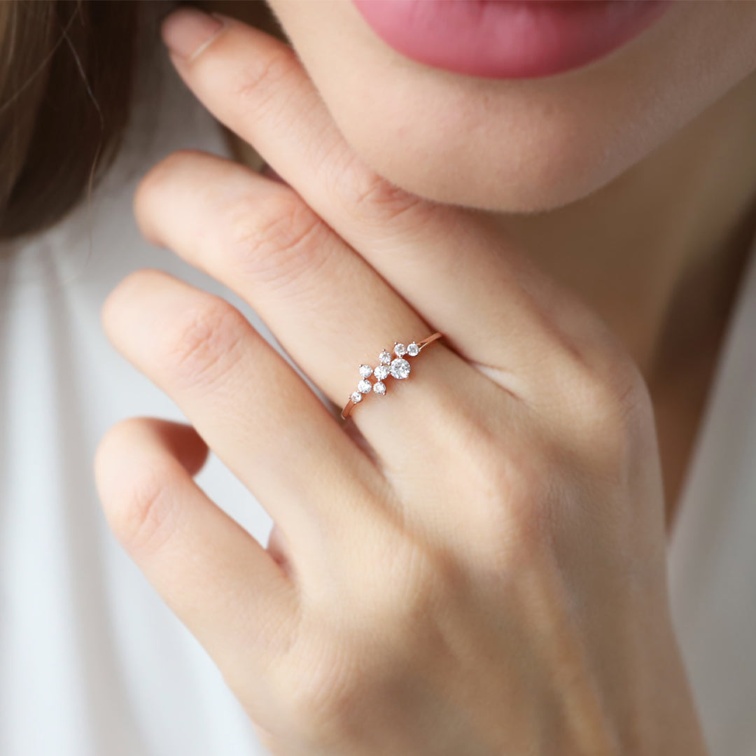 925 Ayar Gümüş Cluster | Taşlı Yüzük