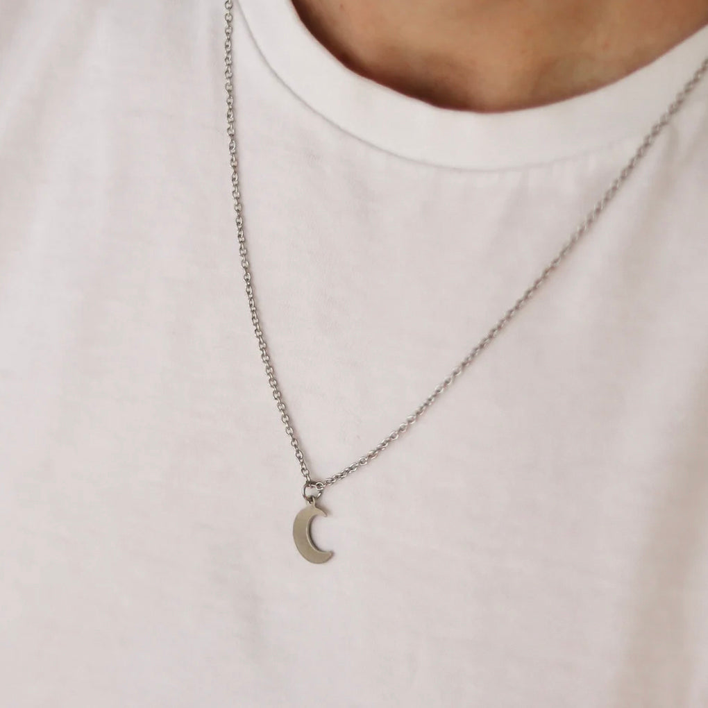 925 Ayar Gümüş Hilal | Ay Erkek Kolye