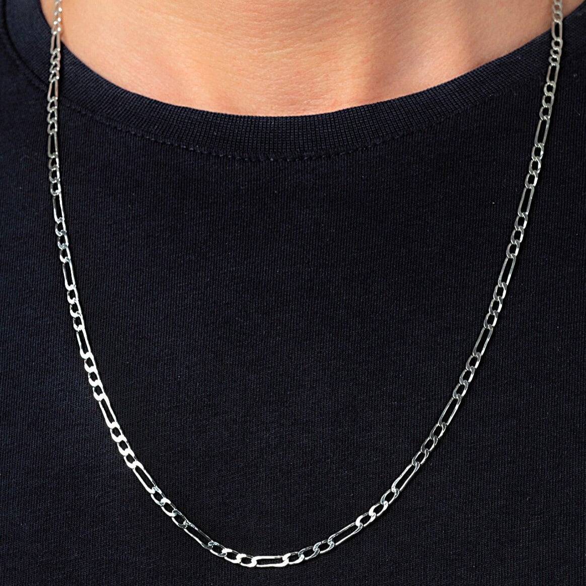 925 Ayar Gümüş Figaro Zincir Erkek Kolye