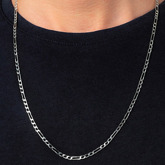 925 Ayar Gümüş Figaro Zincir Erkek Kolye