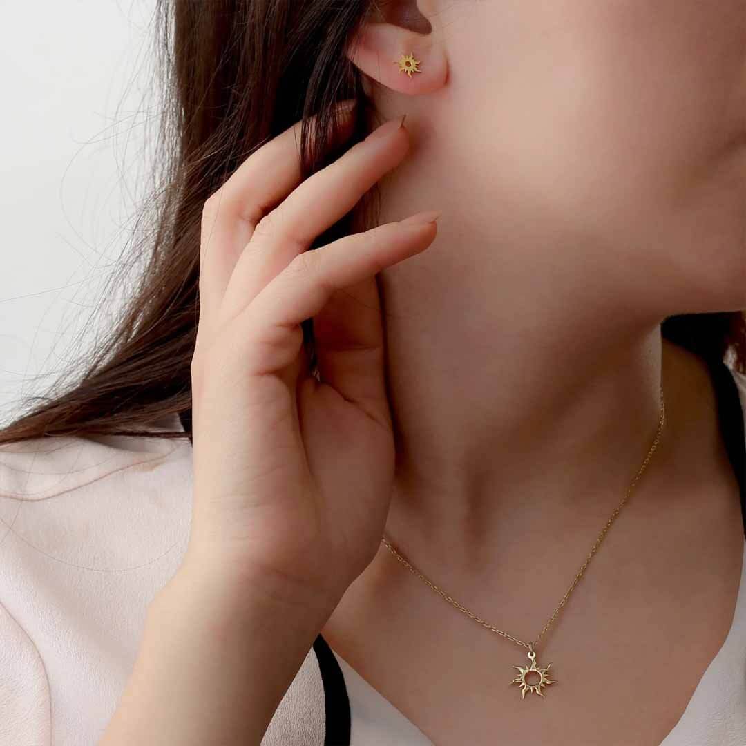 925 Ayar Gümüş Glowe Kolye & Küpe Set