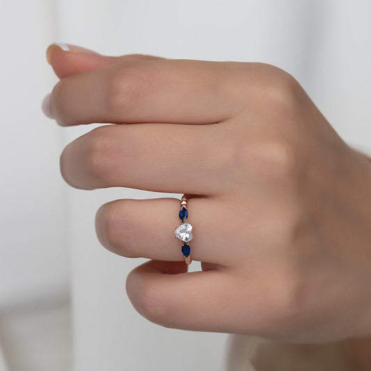 925 Ayar Gümüş Minimal Kalp Yüzük