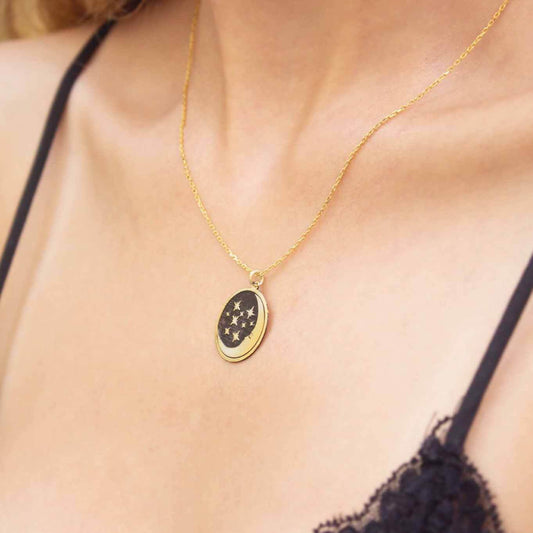 925 Ayar Gümüş Kişiye Özel Mehlika | Ay Işığı Kolye