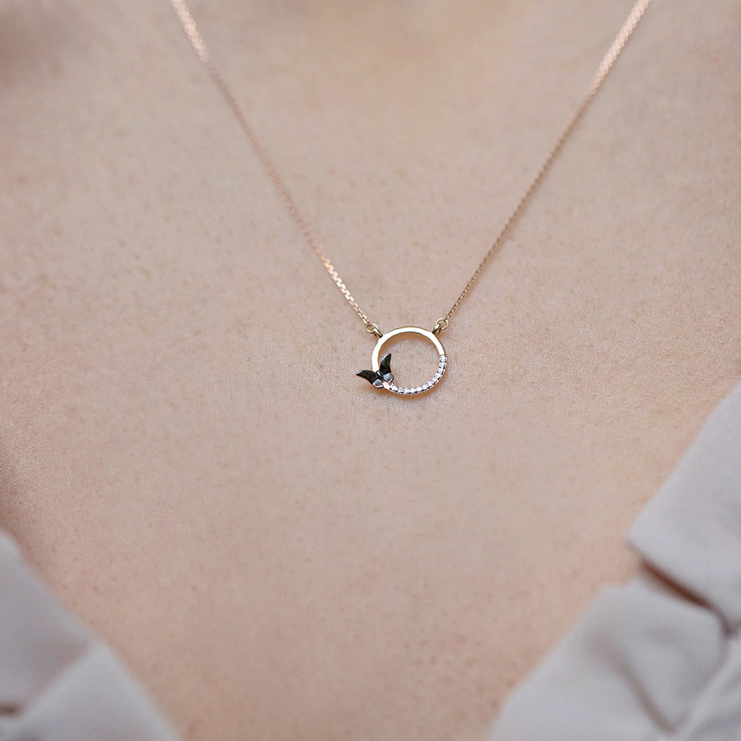 925 Ayar Gümüş Kelebek Kolye