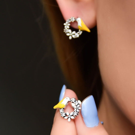 925 Ayar Gümüş Birdie | Kuş Küpe