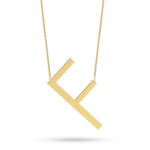 925 Ayar Gümüş Kişiye Özel Oversize Harf Kolye