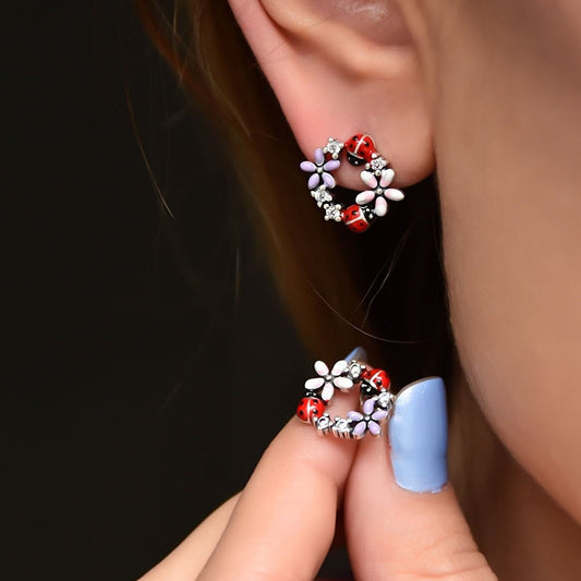 925 Ayar Gümüş Uğur Böceği Küpe