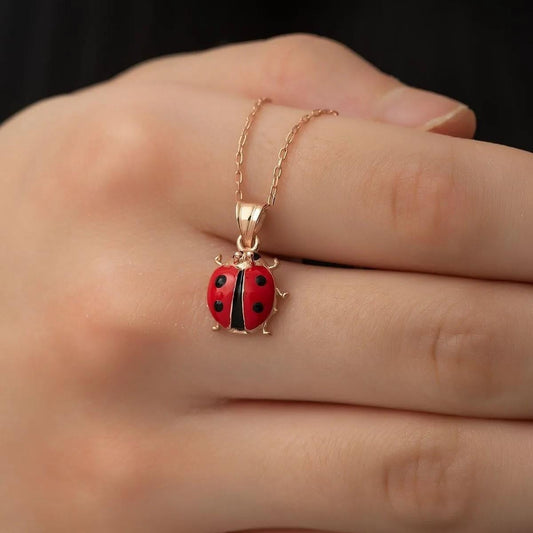 925 Ayar Gümüş Mini Uğur Böceği Kolye