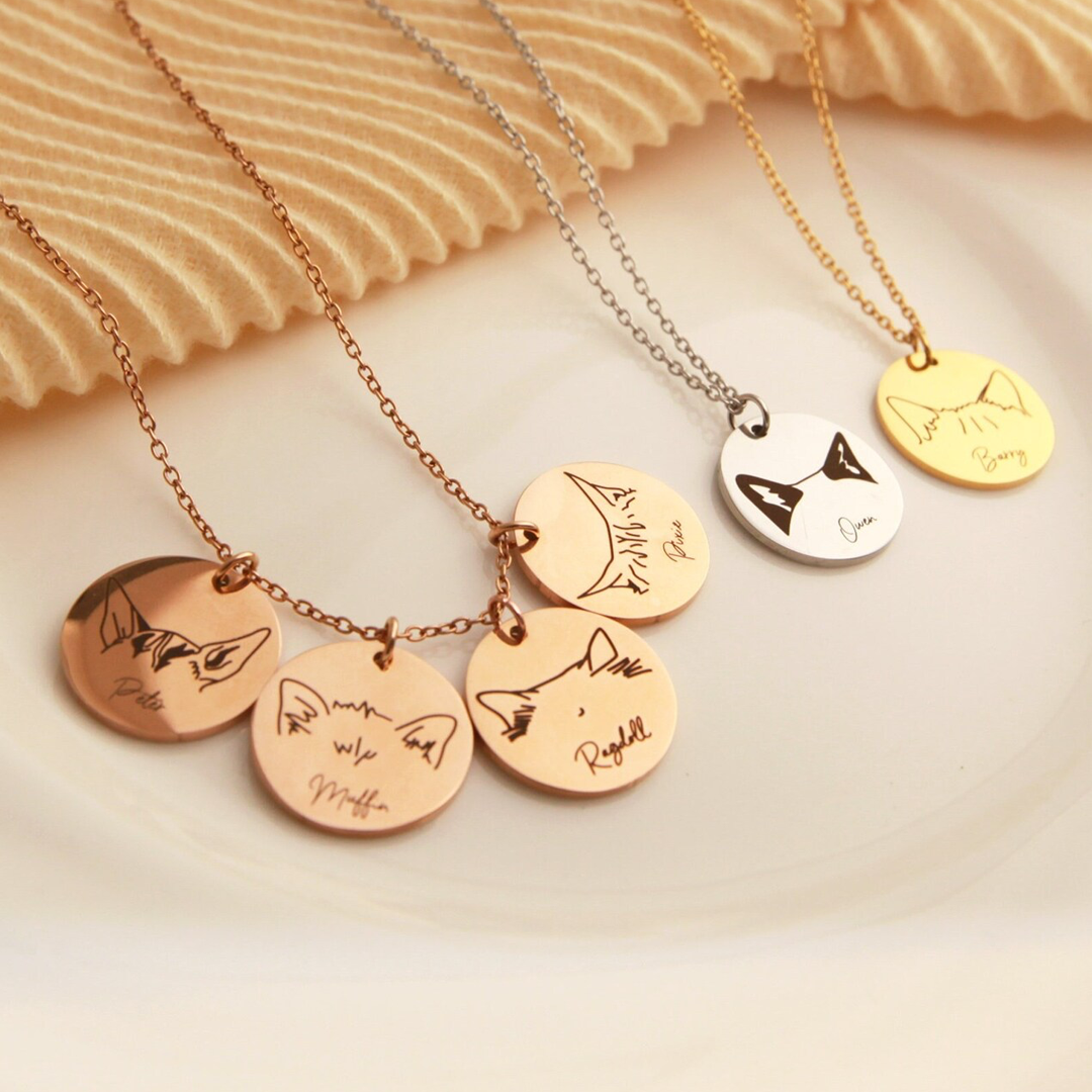 925 Ayar Gümüş Kişiye Özel Kedi Kolye