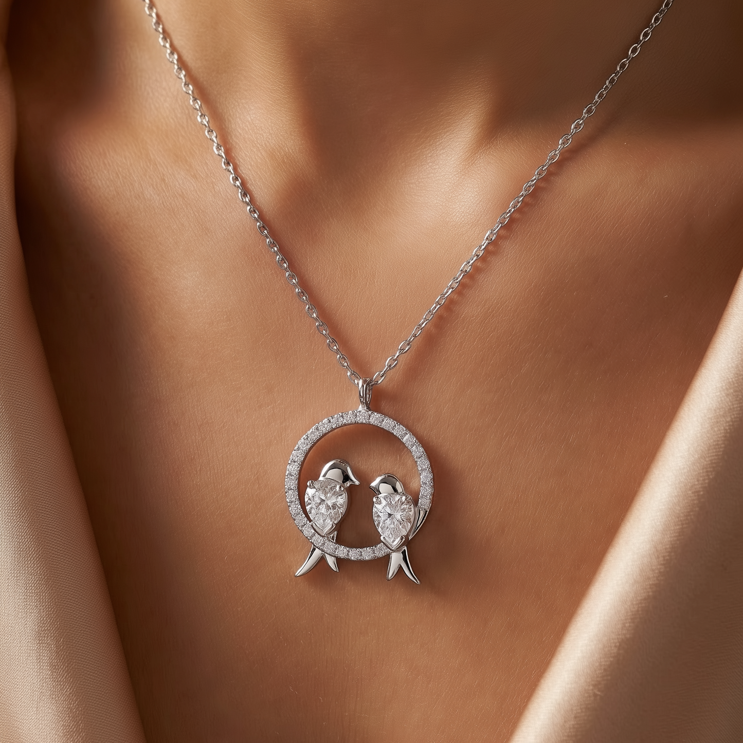 925 Ayar Gümüş Kuş Kolye