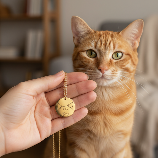 925 Ayar Gümüş Kişiye Özel Kedi Kolye