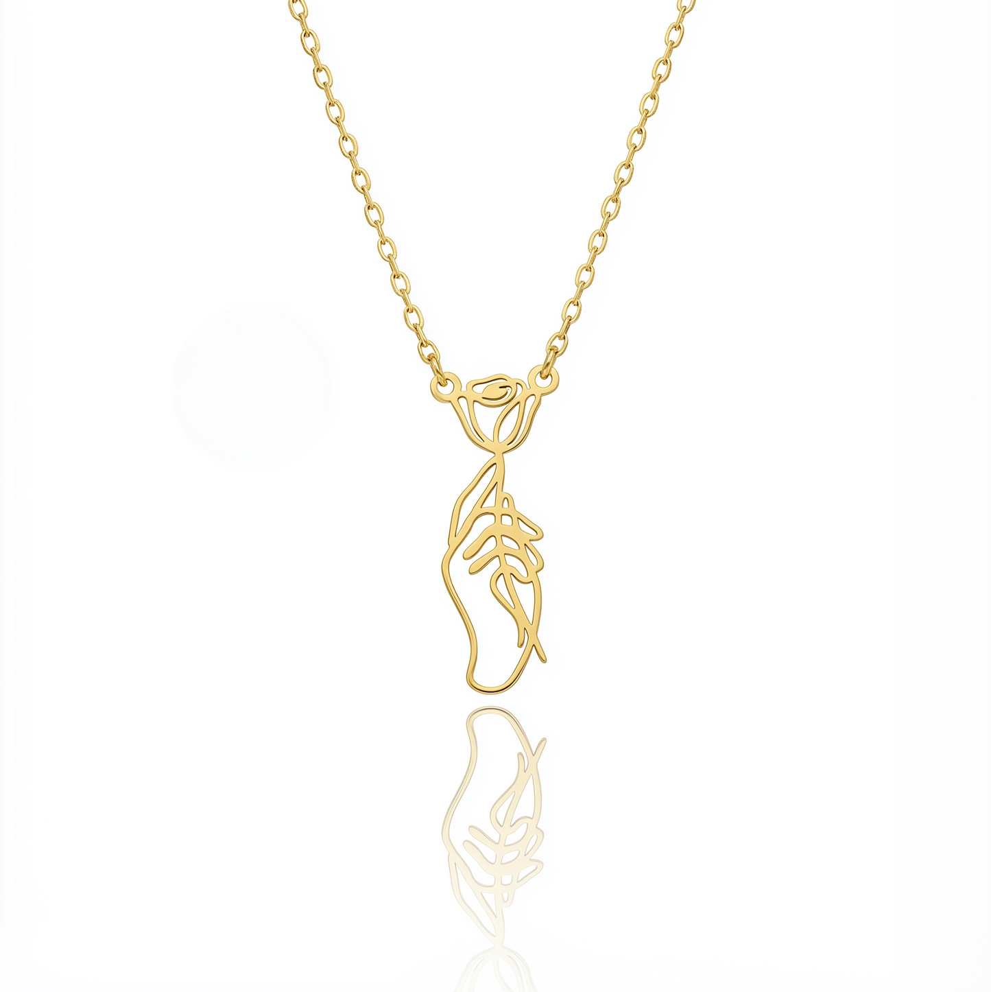 925 Ayar Gümüş Tasarım Gül Kolye