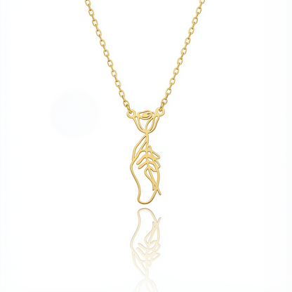 925 Ayar Gümüş Tasarım Gül Kolye