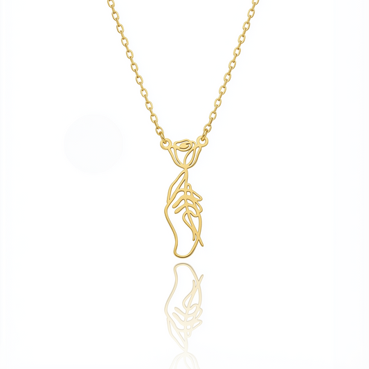 925 Ayar Gümüş Tasarım Gül Kolye