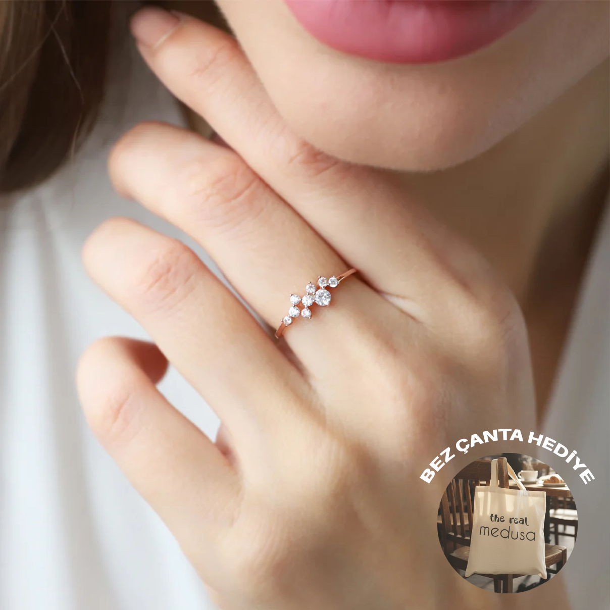 925 Ayar Gümüş Cluster | Taşlı Yüzük