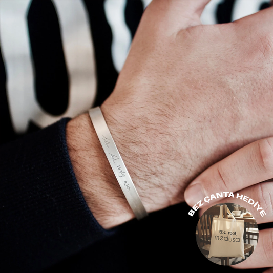 925 Ayar Gümüş Kişiye Özel Erkek Bileklik