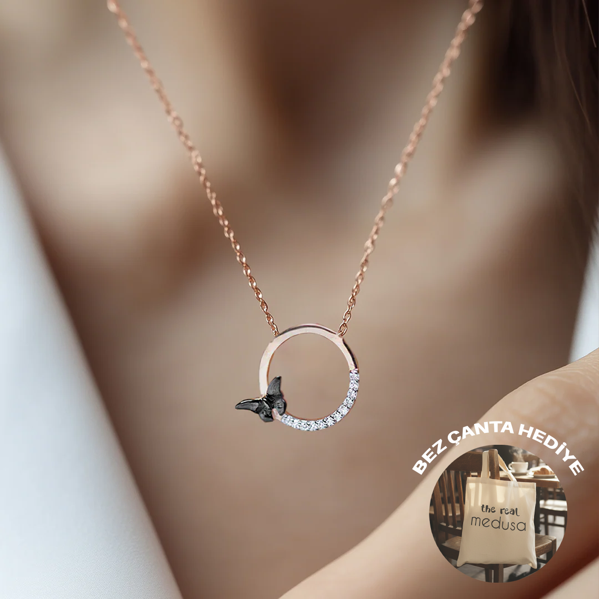 925 Ayar Gümüş Kelebek Kolye